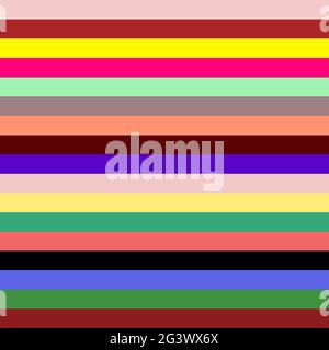 Seamless pattern with colored stripes. Bright combination of colors, geometric design. Trend striped image. Vector stock illustration for cards, poste Stock Vector