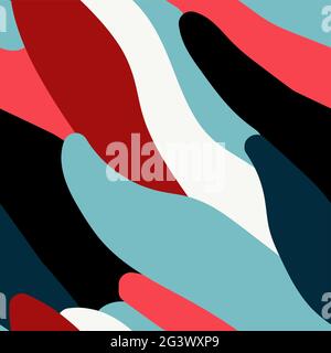 Seamless vector pattern. Bright abstract petal illustration. Positive wave ornament for textiles, packaging, posters, cards, clothes, wrapping paper. Stock Vector