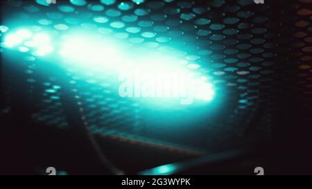 Under the wire floor in spaceship Stock Photo