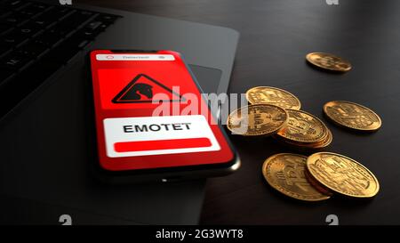 Ransom Malware Bitcoin Payment Stock Photo