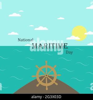 World Maritime Day on 24th of September. Stock Vector