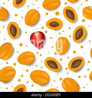 summer designs. Apricots. Summer seamless pattern for fabric and textile design. Digital paper with fruits. Juicy bright pattern, great design for any Stock Vector
