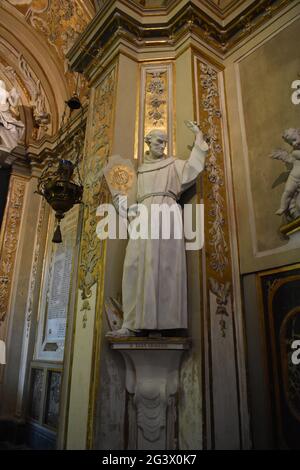 Ravenna. Basilica of Sant Apollinare Nuovo. Chapel of St. Anthony of Padua. Statue of St. Bernardinus. Stock Photo