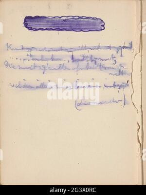 Note. Leaf 68 Verso from a sketchbook with 69 sheets. Stock Photo