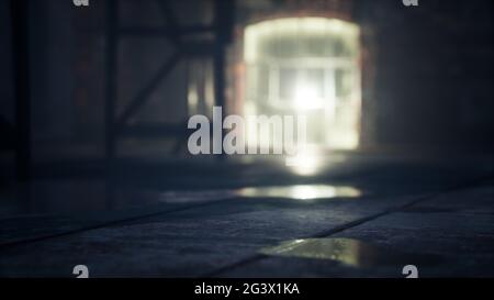Ruins of a very heavily polluted industrial factory Stock Photo