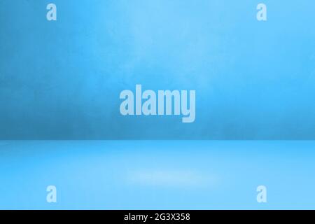 Empty blue concrete interior background Stock Photo