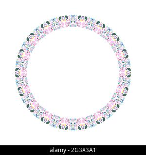 Geometrical abstract gravel mosaic round frame design Stock Vector
