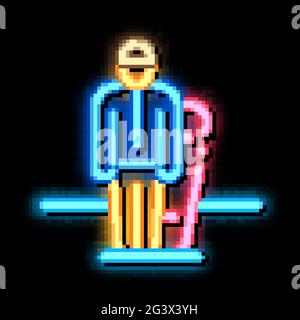 snowboarder sportsman neon glow icon illustration Stock Vector