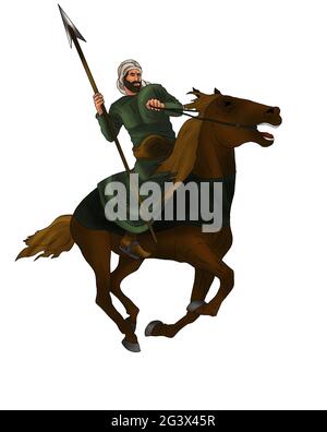 attacking soldier on white background Stock Photo
