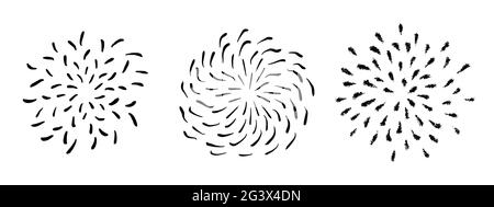 Vector Hand drawn Sun Rays. Doodle Sunburst Design Elements. Vector illustration Stock Vector