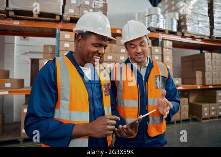 happy industrial workers