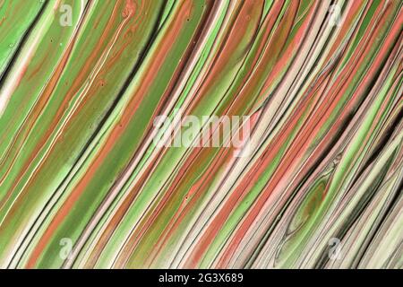 Abstract fluid art background light green and brown colors. Liquid marble. Acrylic painting on canvas with olive gradient. Watercolor backdrop with st Stock Photo