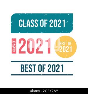 Grunge class 2021 textured stamp vector image. Stamp CLASS of 2021 with scuff on a white background. The grunge style. Vector illustration Stock Vector