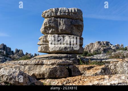 El Torcal Nature Reserve in Andalusia with ist strange karst rock formations Stock Photo