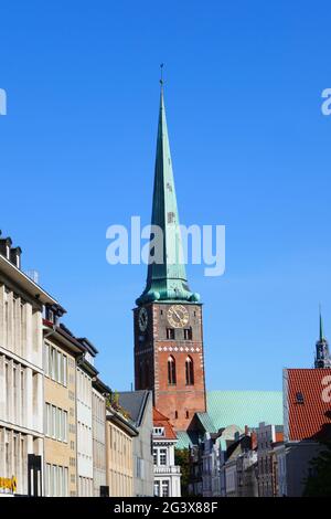 Sankt Jakobi church in LÃ¼beck Stock Photo