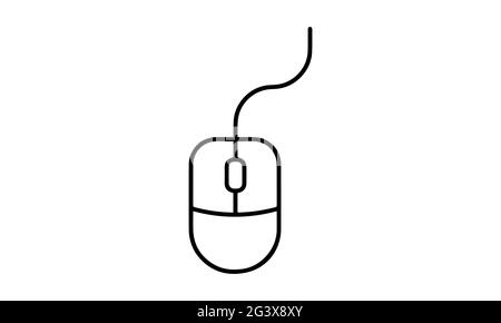Computer mouse wheel button click outline icon Stock Vector Image & Art ...