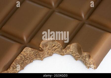 Bite chocolate bar Stock Photo