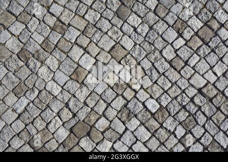 Top view natural stone paving Stock Photo