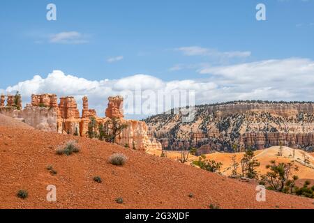 Red Rocks Hoodoos in Bryce Point at Bryce Canyon National Park, Utah Stock Photo