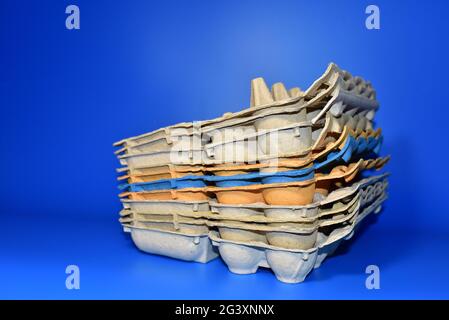 Empty carton boxes for chicken eggs. Egg box Stock Photo