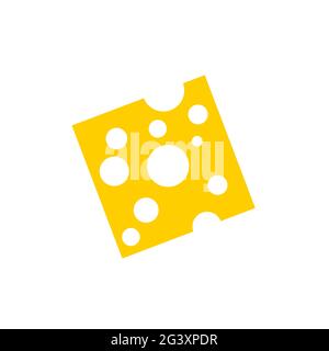 Cheese Slice Vector On White Background, Realistic Cheese Icon Stock Vector