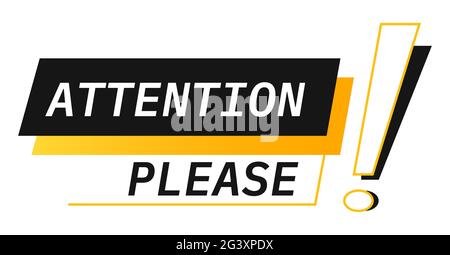 Attention please, banner with exclamation mark Stock Vector
