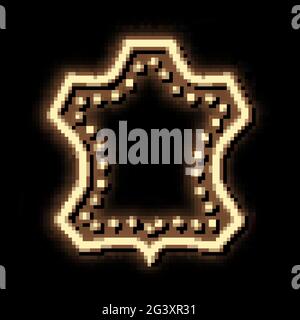 leather label neon glow icon illustration Stock Vector