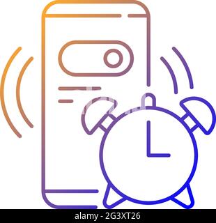 Alarm clock gradient linear vector icon Stock Vector