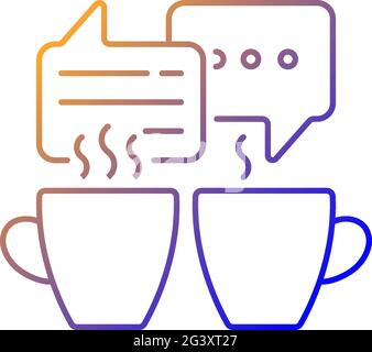 Socializing gradient linear vector icon Stock Vector
