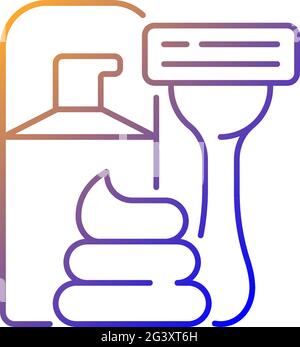 Razor and shaving cream gradient linear vector icon Stock Vector