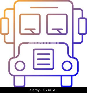 School bus gradient linear vector icon Stock Vector