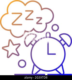 Sleep time gradient linear vector icon Stock Vector