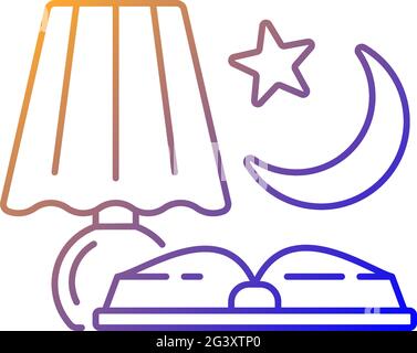Evening reading gradient linear vector icon Stock Vector