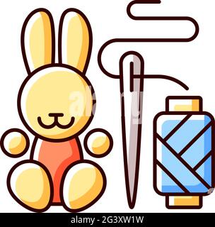 Handmade toys RGB color icon Stock Vector