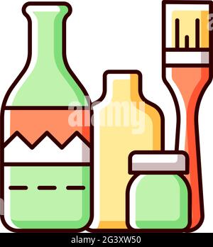 Bottle painting RGB color icon Stock Vector