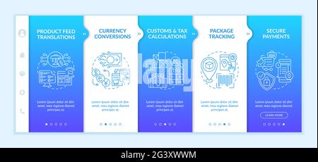 International retailing service onboarding vector template Stock Vector