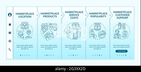 Market place choice parameters onboarding vector template Stock Vector