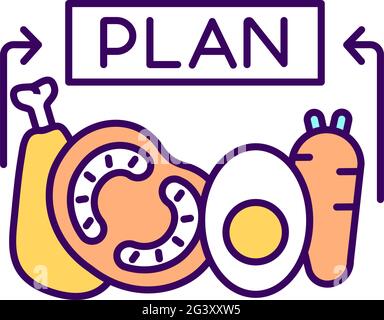 Eatery plan RGB color icon Stock Vector