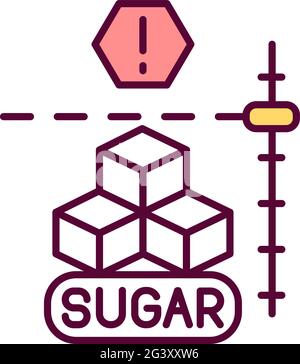 Sugar level RGB color icon Stock Vector