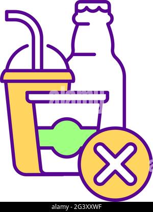 Reduce fizzy water RGB color icon Stock Vector