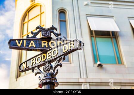 The famous Rodeo Drive in Los Angeles, California. Street for shopping and fashion. Stock Photo