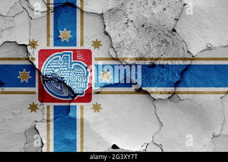 Flag of Tbilisi painted on cracked wall Stock Photo - Alamy