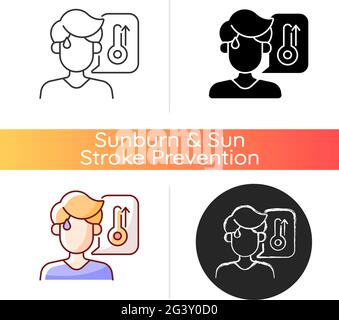 High body temperature icon Stock Vector