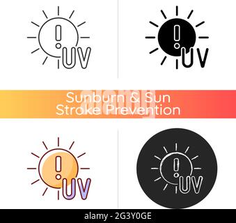 Danger of UV rays icon Stock Vector