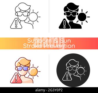 Overexposure to sun icon Stock Vector