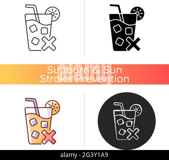 No cold drinks icon Stock Vector