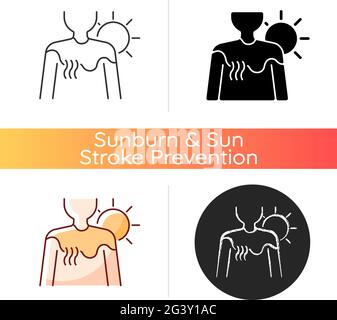 Sunburn icon Stock Vector