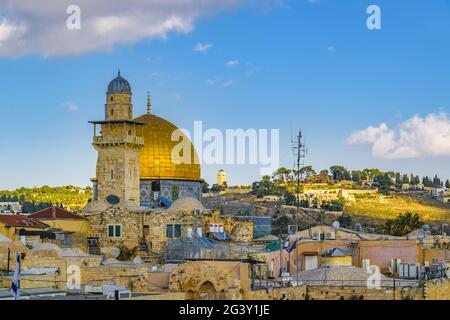 Temple Mount Aerial View, Jerusalem Stock Photo