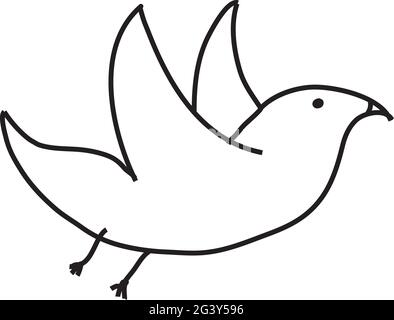 Drawing sitting bird Royalty Free Vector Image