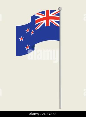 Flag of New Zealand. State symbol in flat style. Stock Vector